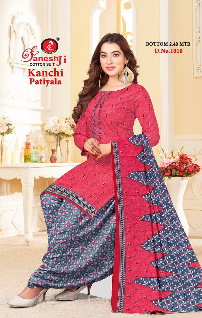 Kanchi Patiyala Vol 1 By Ganeshji Printed Indo Cotton Dress Material Wholesale Shop In Surat